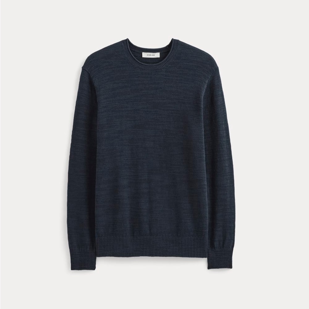 Everlane Men's Cotton Linen Pullover, Navy, Mens Size M